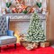 4.5Ft Pre-Lit Snow Flocked Christmas Tree Hinged Pine Tree Holiday Decoration